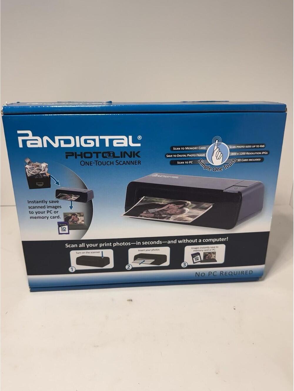 Pandigital PhotoLink One-Touch Photo Scanner PanScn01 Open Box Complete